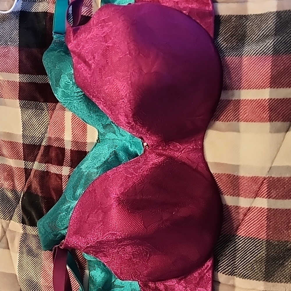 2 lightly lined balconette bras from Lane Bryant 48C